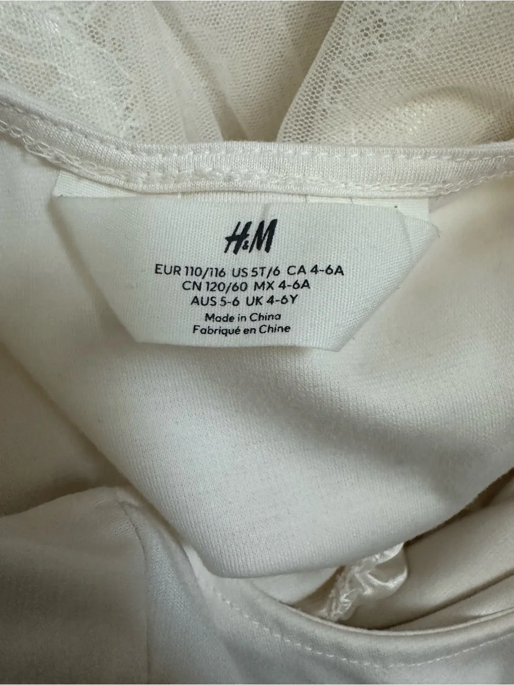 H&M Ivory Lace & Tulle Dress
